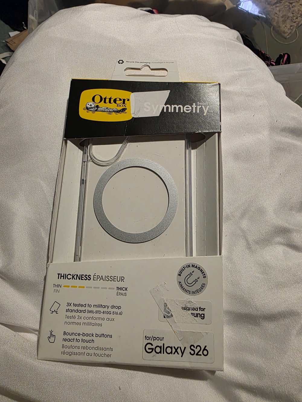 OtterBox Symmetry Clear Case with Silver Ring Accent for Galaxy S26